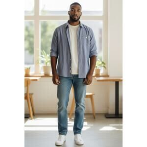 Vito Rufolo Men's Gray Long Sleeve  Shirt – Size 17 34/35